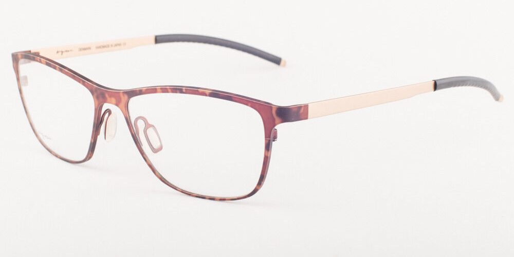Orgreen LEMON 808 Matte Brown Tortoise / Sandblasted Wh Gold Titanium Eyeglasses