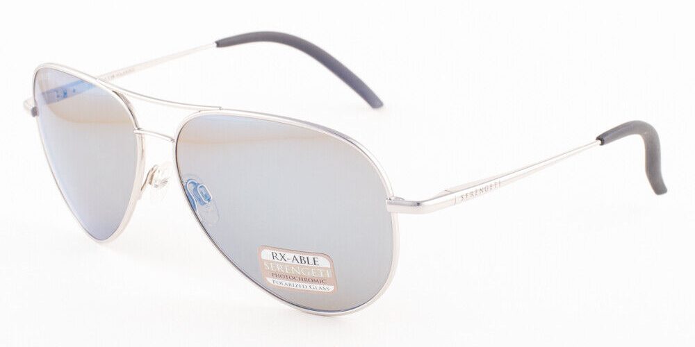 Serengeti CARRARA Silver / Polarized 555nm Blue Mirror Sunglasses 8547 59mm