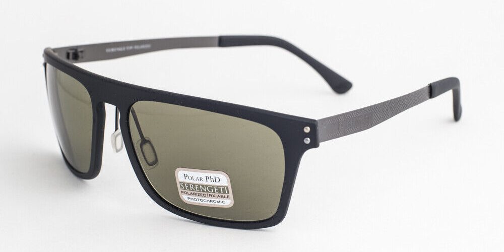 SERENGETI FERRARA Satin Black / Green Polarized Phd Sunglasses 7893 58mm