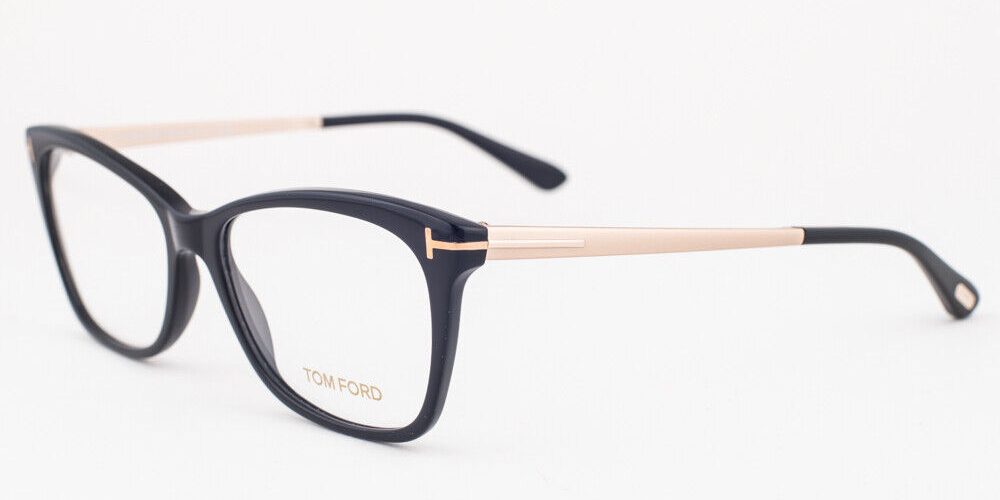 Tom Ford 5353 001 Shiny Black Gold Eyeglasses TF5353 001 54mm