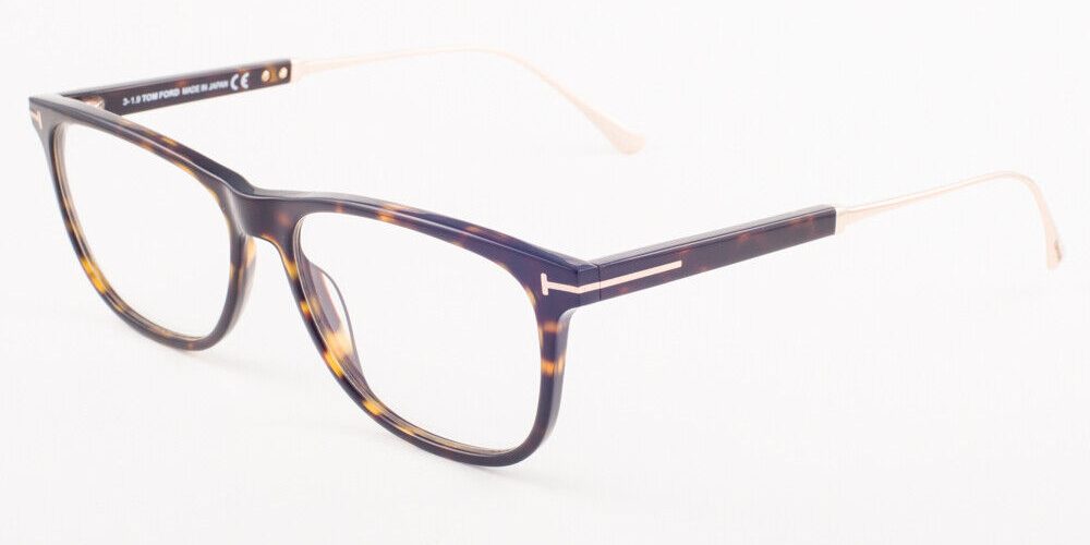 Tom Ford 5589-B 052 Dark Havana Gold / Blue Block Eyeglasses TF5589 052 55mm