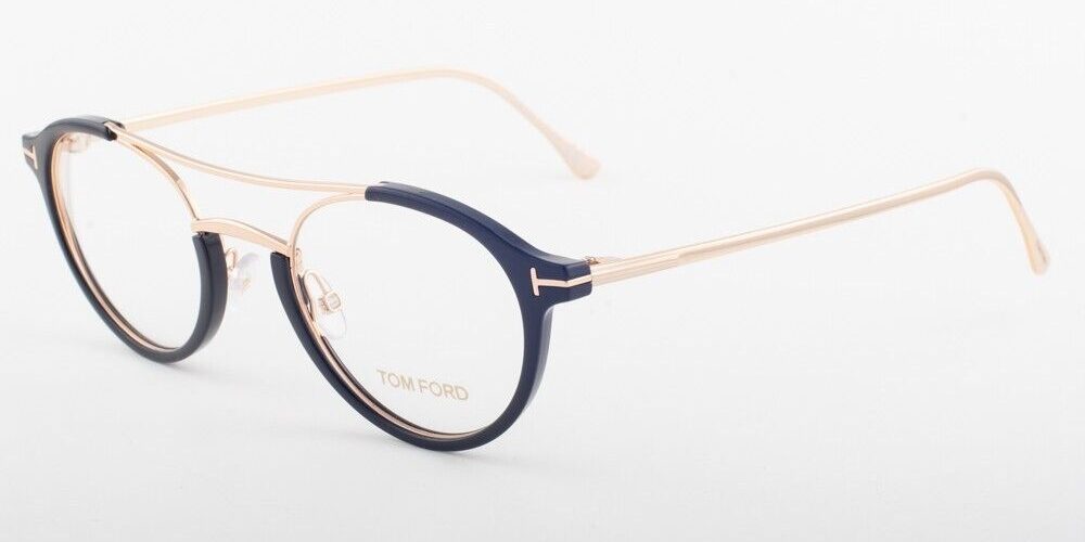Tom Ford 5515 001 Black Gold Eyeglasses TF5515 001 49mm