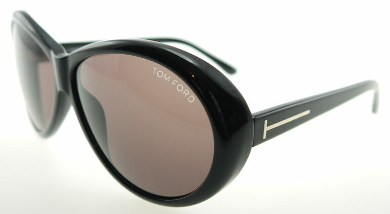 Tom Ford GERALDINE 202 01J Black / Brown Sunglasses TF202 01J 62mm
