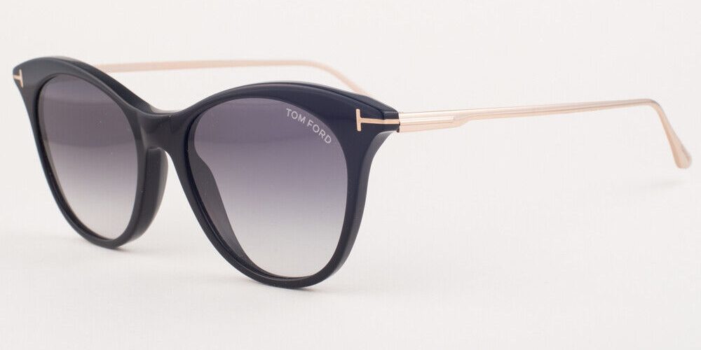 Tom Ford MICALEA 662 01B Shiny Black / Gray Gradient Sunglasses TF662 01B 53mm