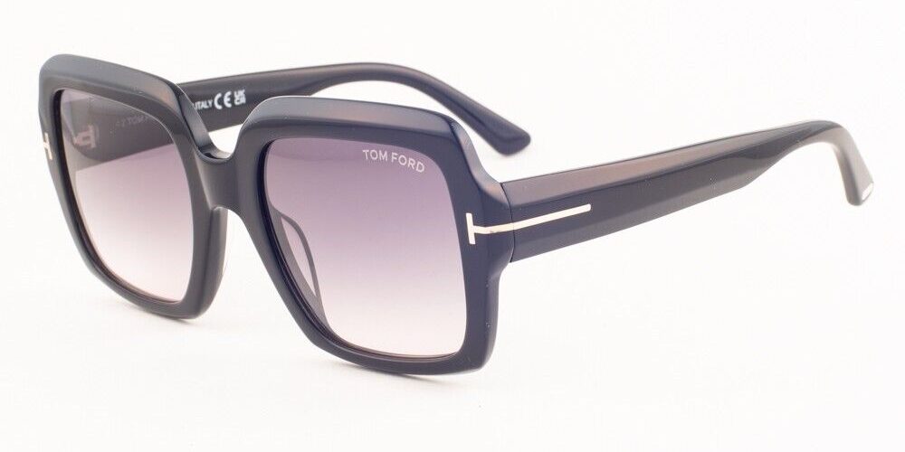 Tom Ford KAYA 1082 01B Shiny Black / Gray Gradient Sunglasses TF1082 01B 54mm