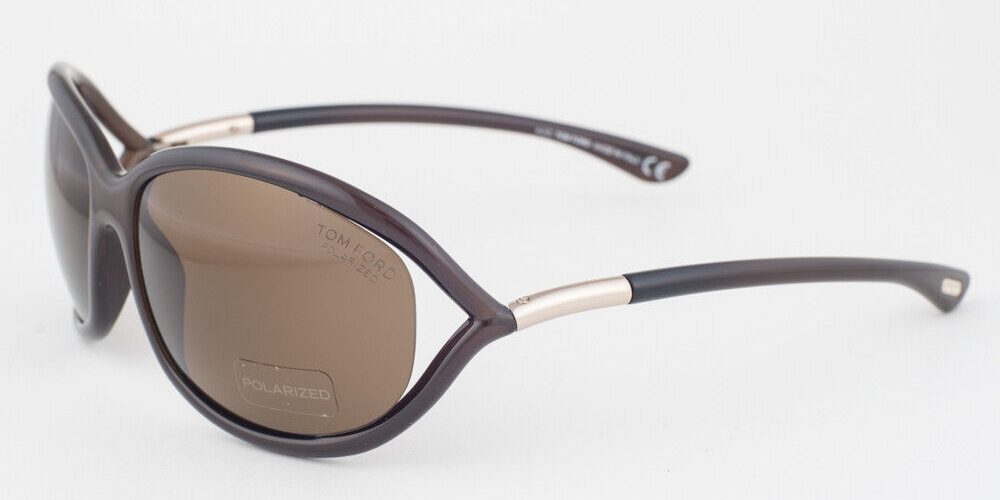 Tom Ford Jennifer Brown & Gold / Brown Polarized Sunglasses TF008 48H TF8 61mm