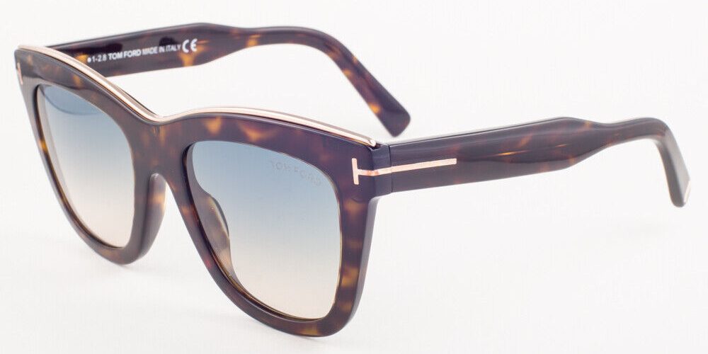 Tom Ford Julie Shiny Dark Havana / Blue Gradient Sunglasses TF685 52P 52mm