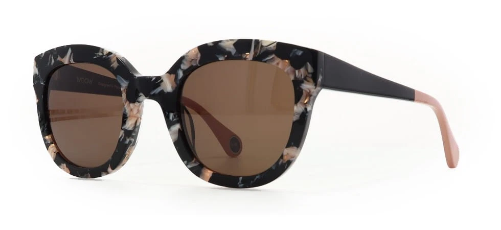 WOOW SUPER BOLD 1 0503 Black Pink / Brown Sunglasses 49mm