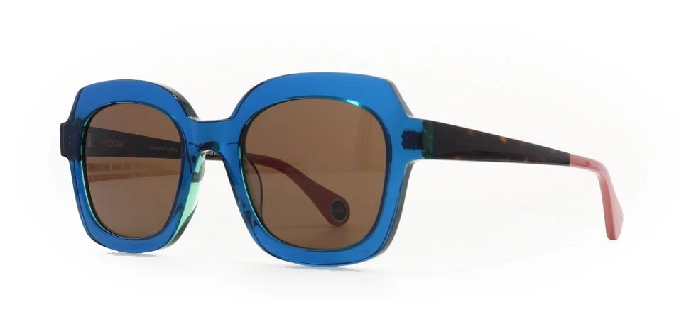 WOOW SUPER SHINE 1 2694 Transparent Blue / Brown Sunglasses 49mm
