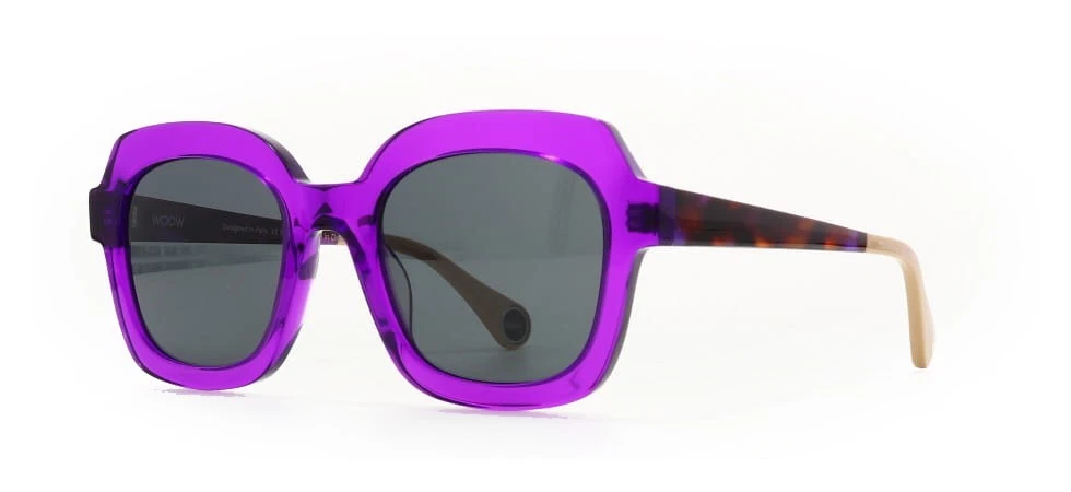 WOOW SUPER SHINE 1 2889 Electric Purple Transparent / Gray Sunglasses 49mm