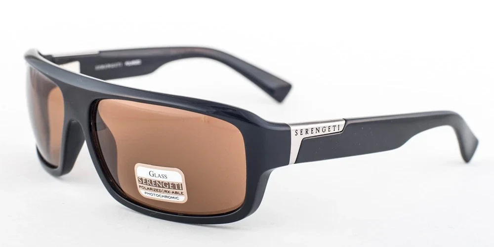 Serengeti MATTEO Shiny Black / Drivers Polarized Sunglasses 7370 62mm