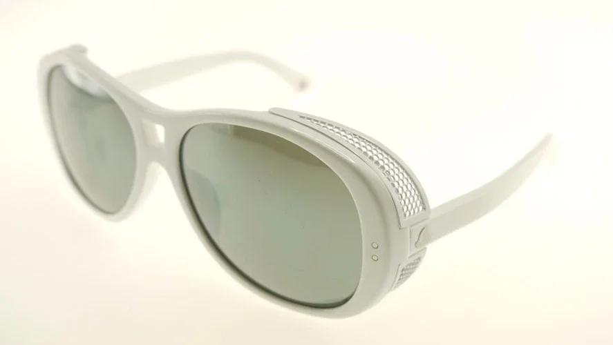 MONCLER MC517-01 White / Gray Mirror Aiguilette Sunglasses MC 517-01 58mm