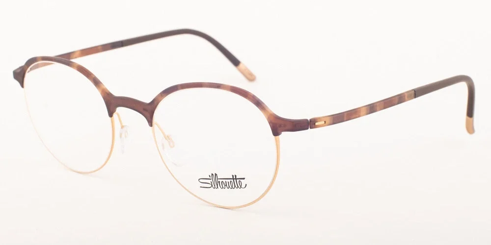 SILHOUETTE 2910 75 6020 Urban Fusion Havana Walnut Round Eyeglasses 47mm