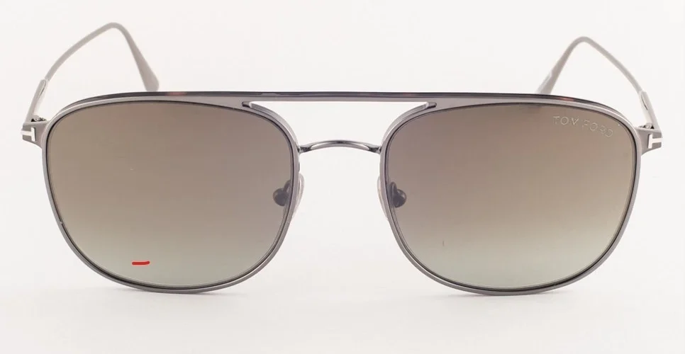 Tom Ford JAKE 827 12Q Silver / Green Gradient Sunglasses TF827 12Q 56mm