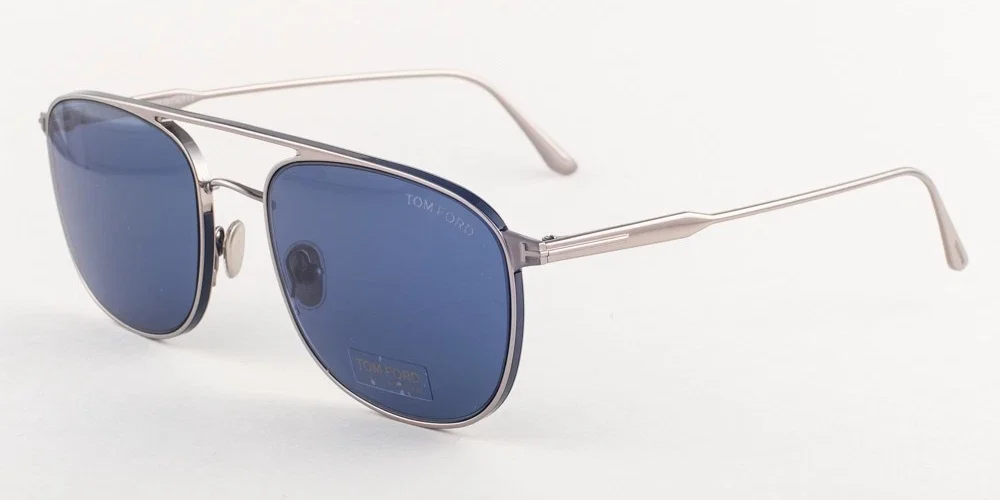 Tom Ford JAKE 827 14V Shiny Ruthenium / Blue Sunglasses TF827 14V 56mm