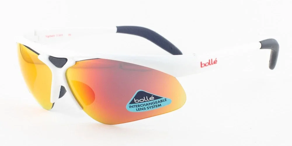 Bolle VIGILANTE White / True Neutral Smoke Fire Red Mirror Sunglasses 11448 54mm