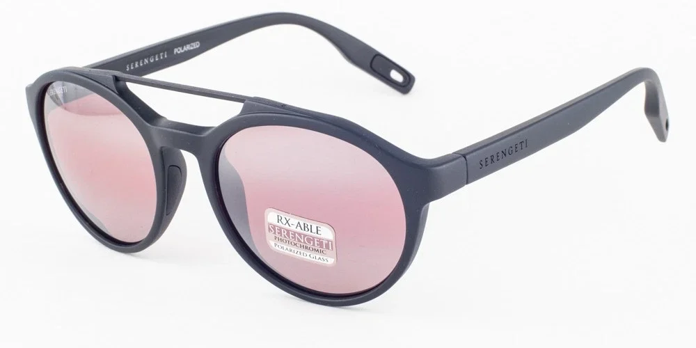 Serengeti LEANDRO 8593 Satin Black / Polarized Sedona BI Mirror Sunglasses 53mm