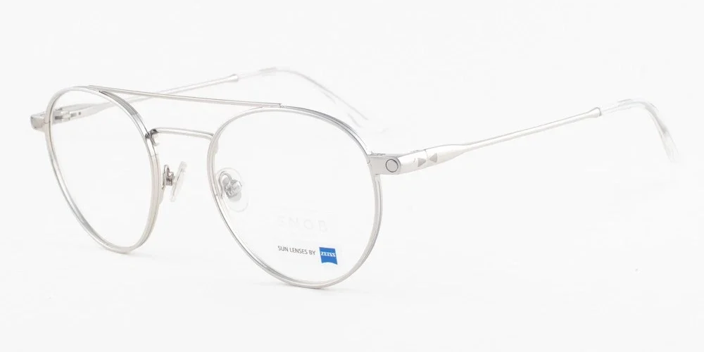 SNOB SANCARLINO Silver with Green Clip Eyeglasses SNV71M C03 49mm