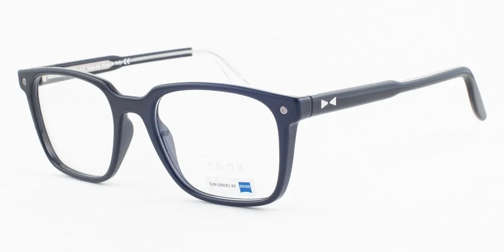 SNOB OMEN Shiny Black with Gray Clip Eyeglasses SNV08 C001 53mm