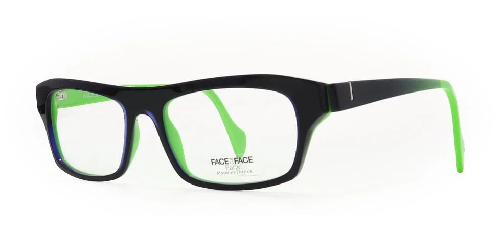 Face a Face PRINT 3 2095 Shiny Black Green Eyeglasses 55mm