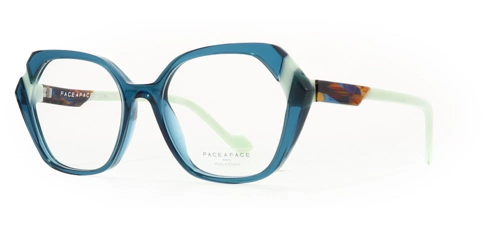 Face a Face WITTY 2 3207 Gray Petrol Blue Transparent Eyeglasses 53mm
