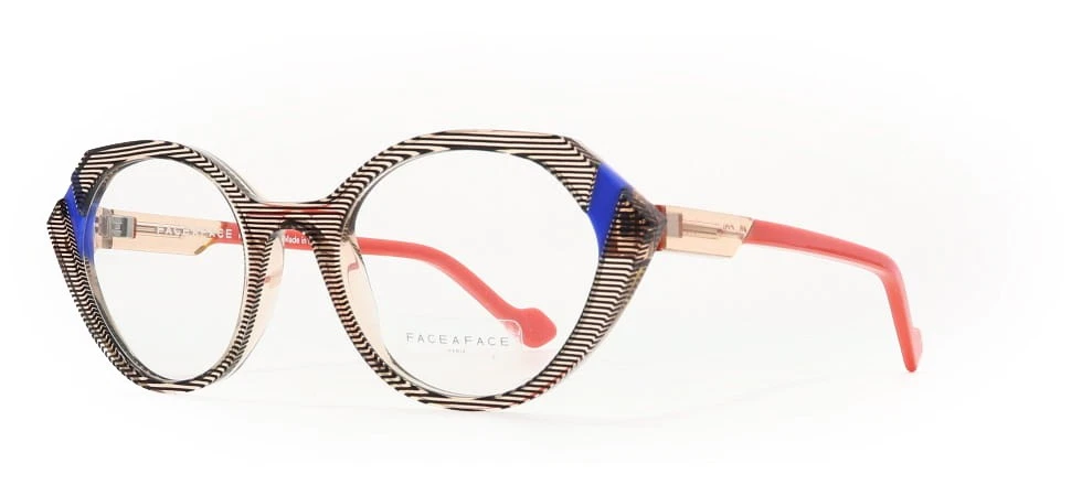 Face a Face WITTY 1 4321 Transparent Striped Amber Eyeglasses 50mm