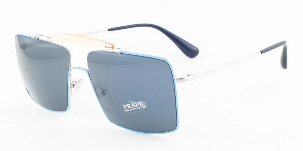 Prada PR 57SS UFQ2K1 Blue Silver / Blue Sunglasses 57SSUFQ2K1 58mm