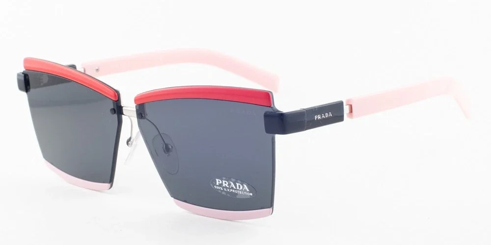 Prada PR 61XS 03B5S0 Red Black Pink / Gray Sunglasses 03B 5S0 66mm