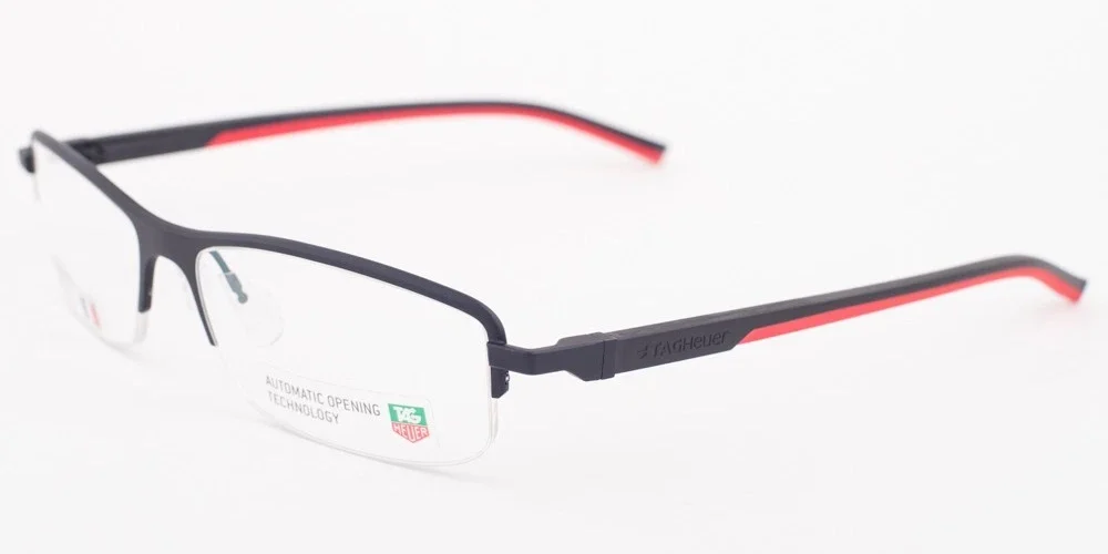 Tag Heuer 825 012 Automatic Black Red Eyeglasses TH825-012 57mm