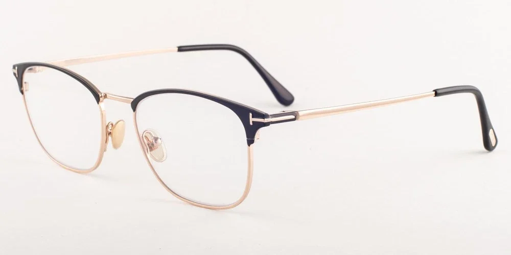 Tom Ford 5750 001 Black Gold / Blue Block Eyeglasses TF5750-B 001 52mm