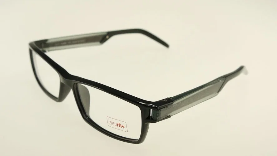 ZERORH+ VITRUM Shiny Black Eyeglasses RH225-04 56mm