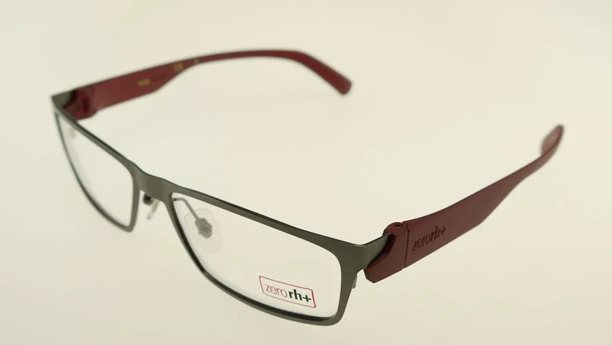 ZERORH+ ZETHA Gunmetal Burgundy Eyeglasses RH241-04 56mm
