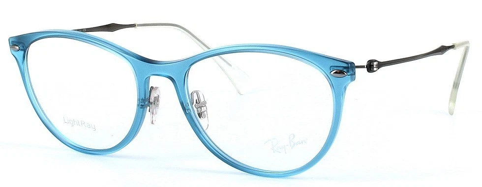 RayBan 7160 5866 LightRay Blue Transparent Eyeglasses 54mm