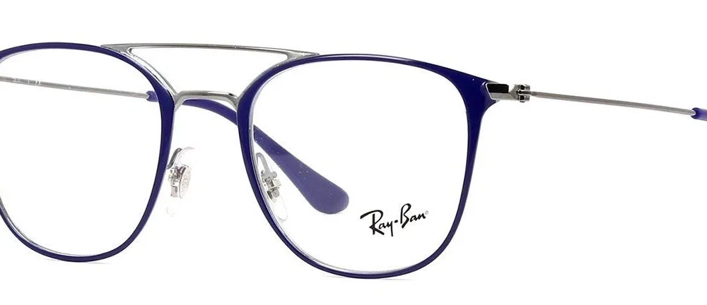 RayBan 6377 2906 Shiny Blue Gunmetal Bordeaux Eyeglasses 48mm