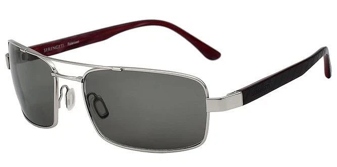 Serengeti TOSCA Shiny Silver Red Brown / Polarized Phd CPG Sunglasses 7795 57mm