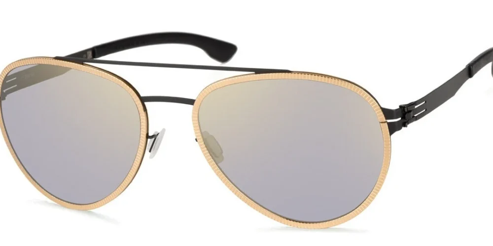 IC Berlin FERRUM Black Rose Gold / Gold Mirrored Sunglasses 59mm