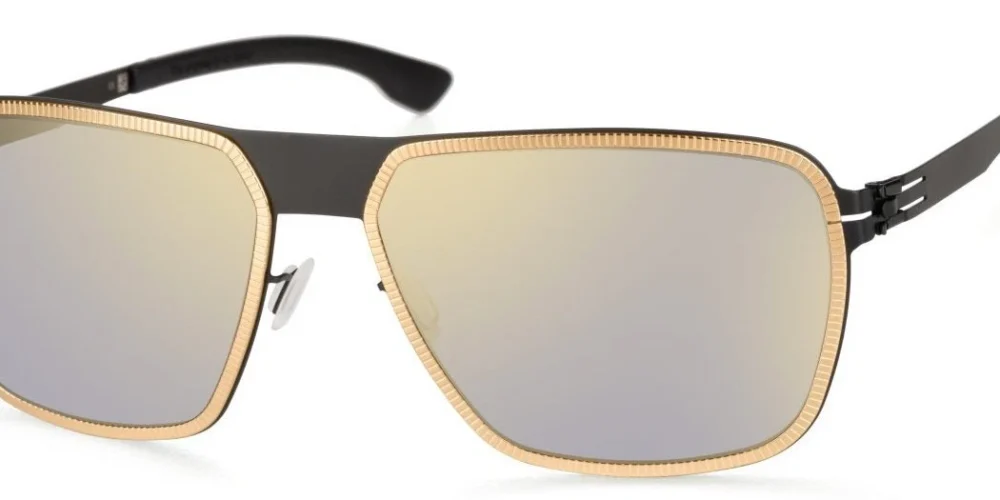 IC Berlin MOLYBDENUM Black Rose Gold / Gold Mirror Sunglasses 60mm